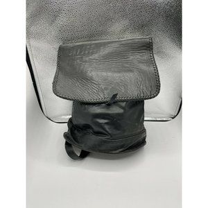 Sensea Leather Backpack Purse Black